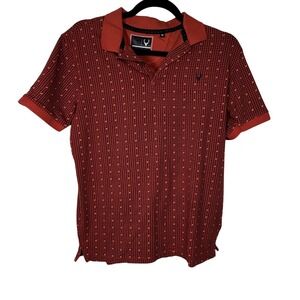 Allen Solly Jeans Red Houndstooth Polo Shirt Short Sleeve Boys Medium